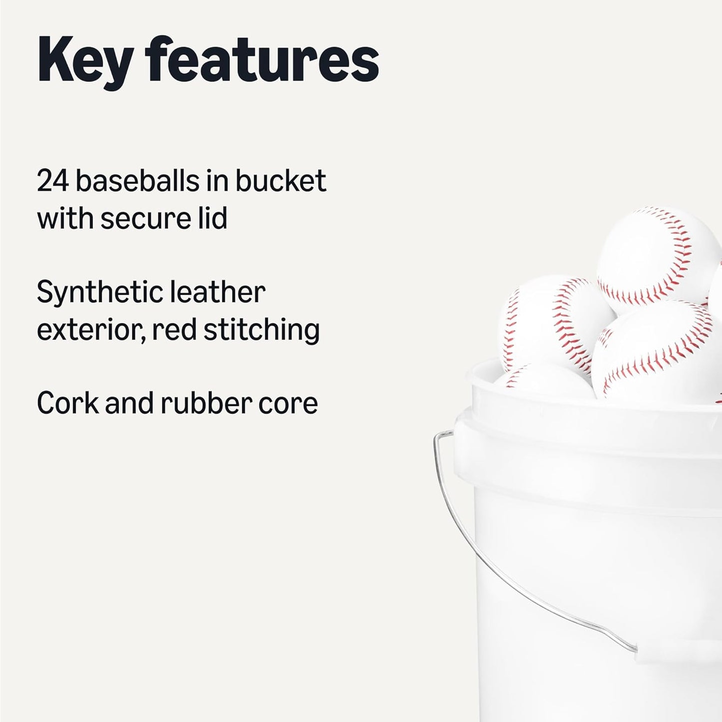 Bucket of Practice Baseballs, 24 Count