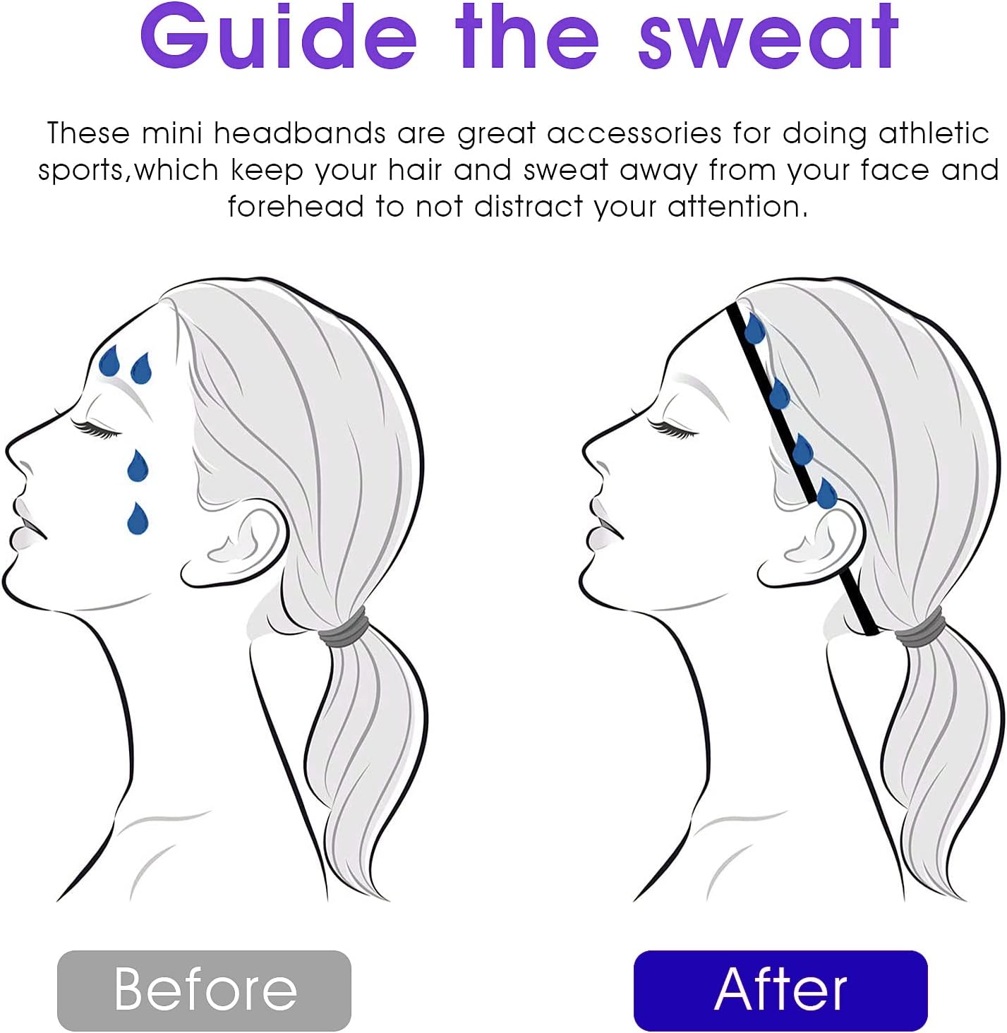 Non-Slip Athletic Sports Headbands